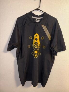 Black Destiny 2 Men's Jersey Yellow Graphic Size Large